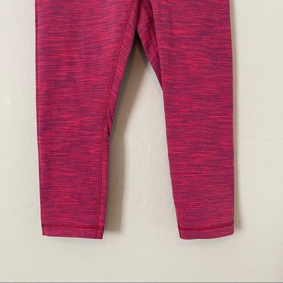 Lululemon Women's Wunder Under Crop Leggings Space Dye Red 6 - Picture 4 of 7